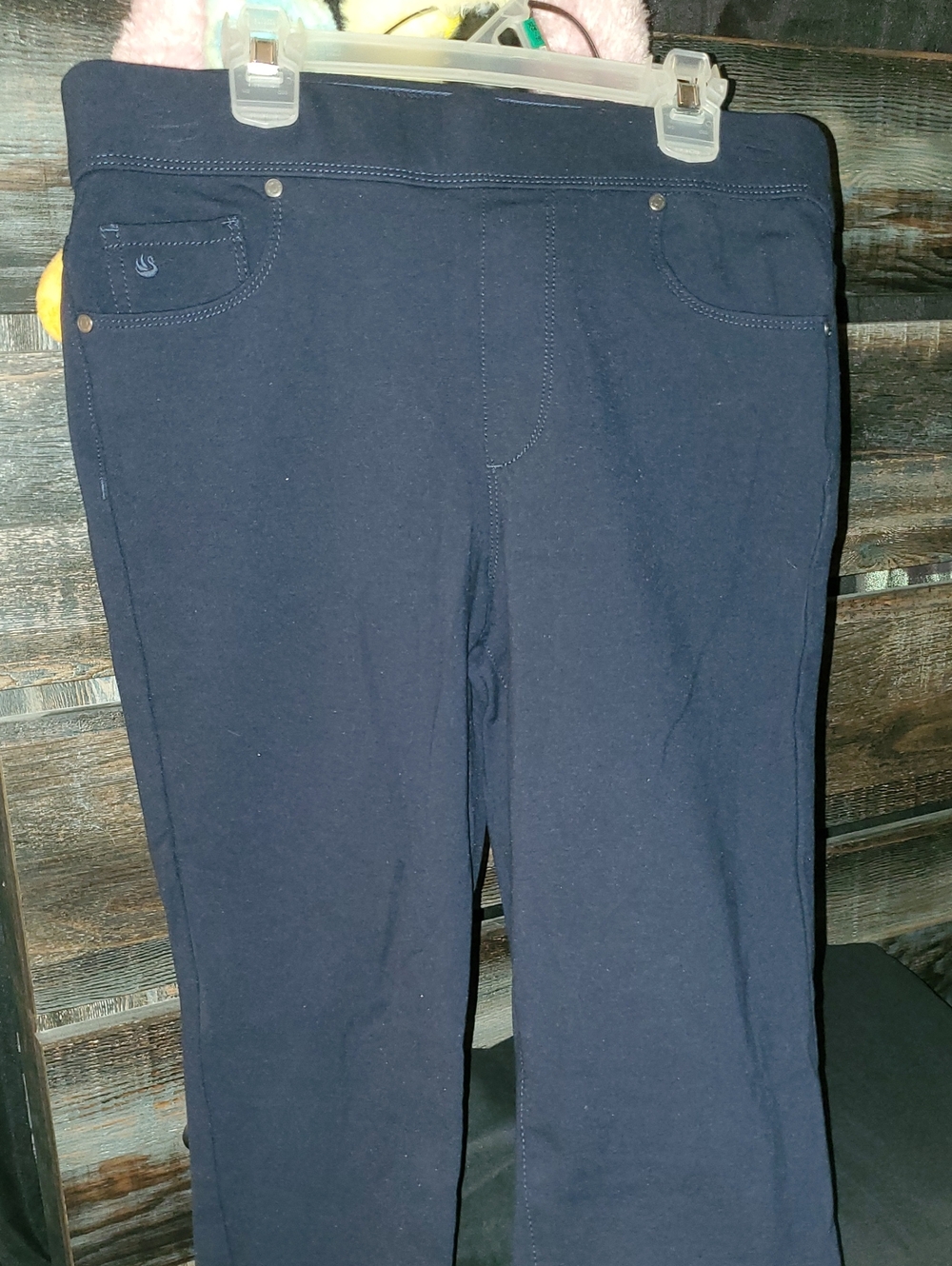 Navy Flat Front Gloria Vanderbilt Pull-On Stretch Pants Size 10